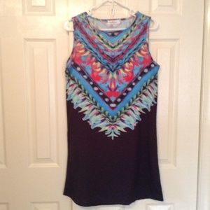 Man Hi Shang Sleevless Silky Tunic Dress